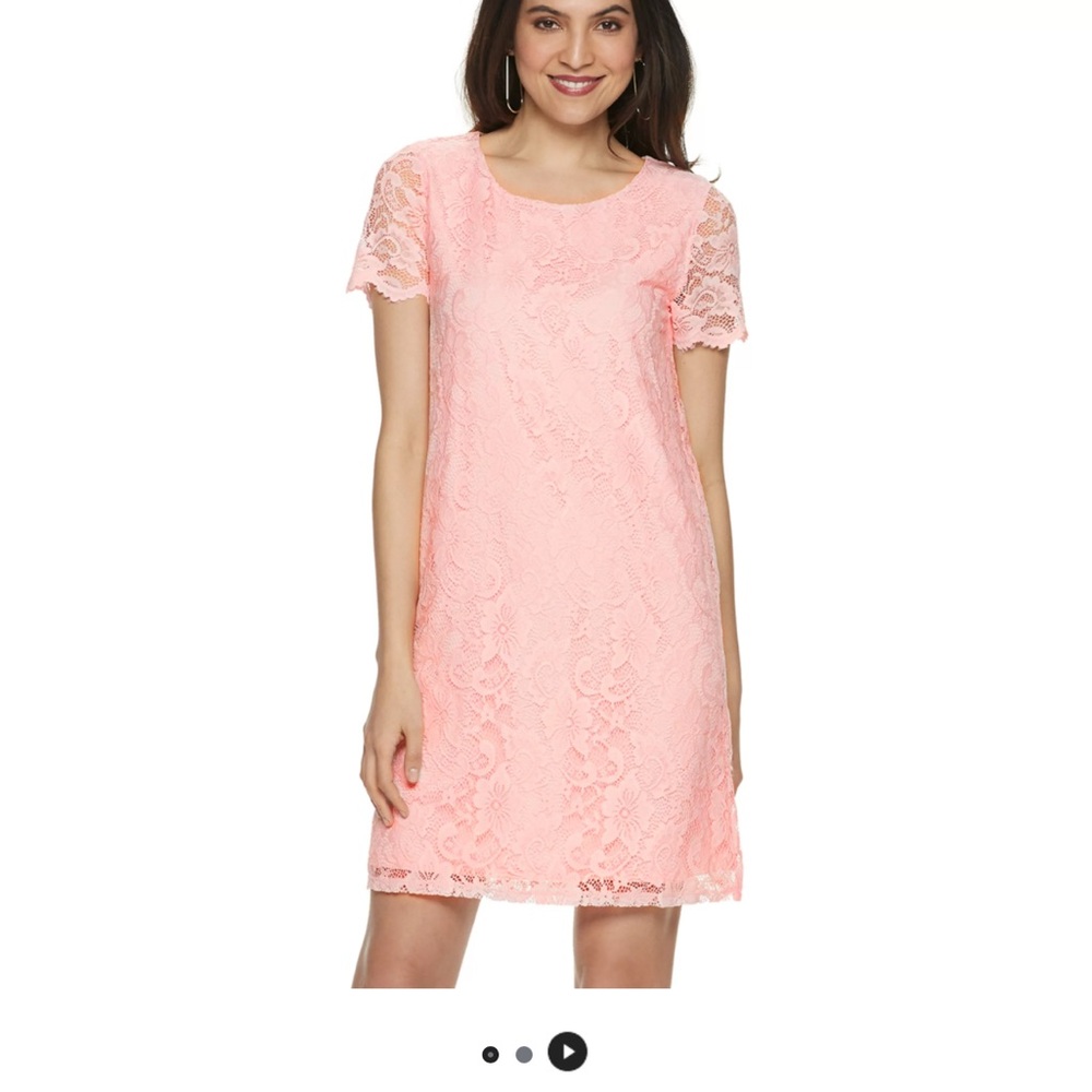 Juicy couture Pink Lace Short Sleeve Dress
